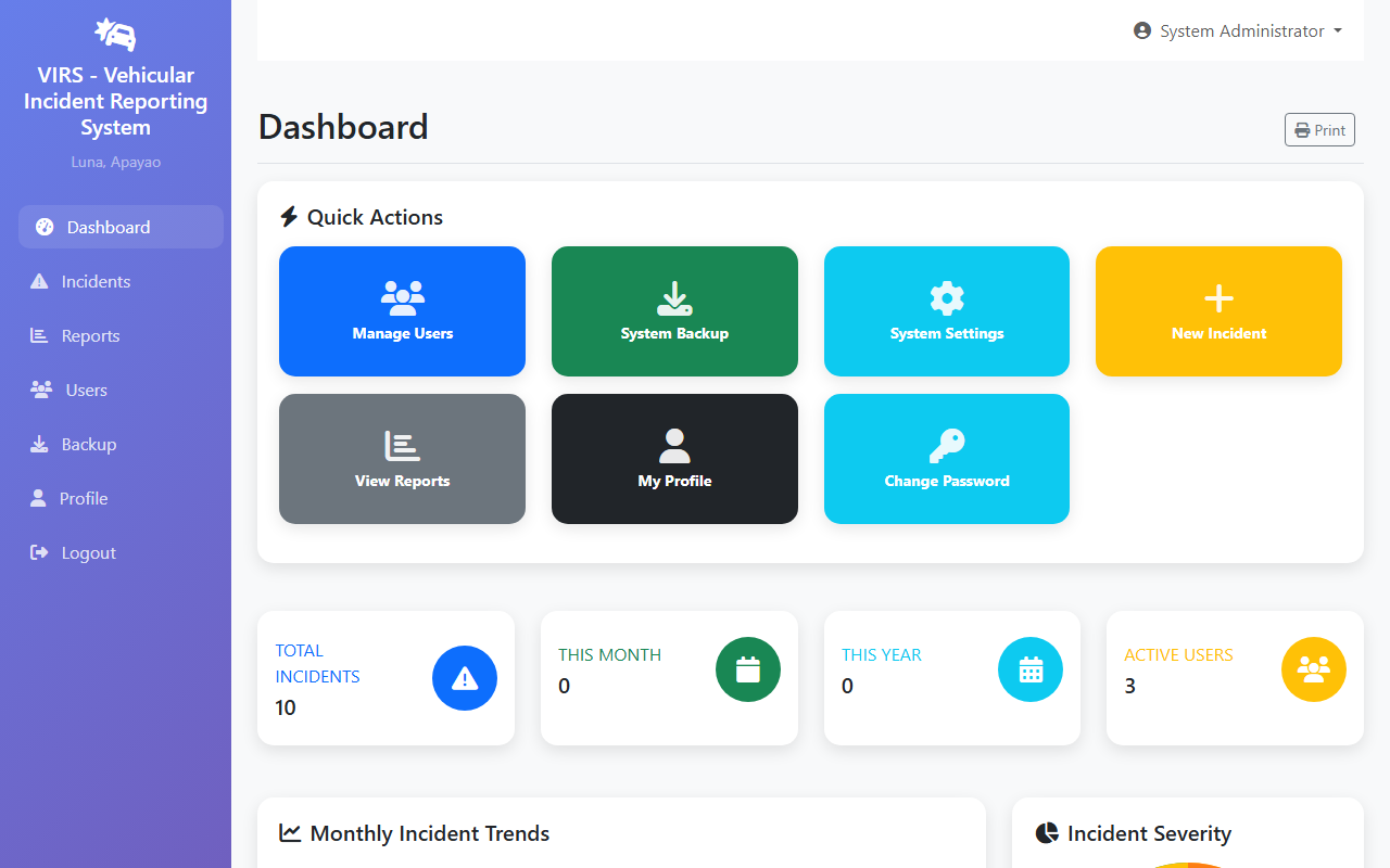VIRS — Vehicular Incident Reporting System - System preview